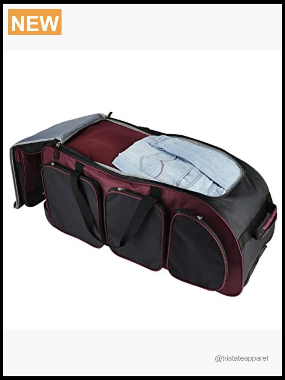 Extra-Large 30in Rolling Duffel Bag 77L Capacity Travel Luggage
